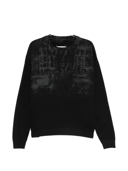 Hanorac crewneck Maison Margiela cu imagine cu decolteu rotund negru