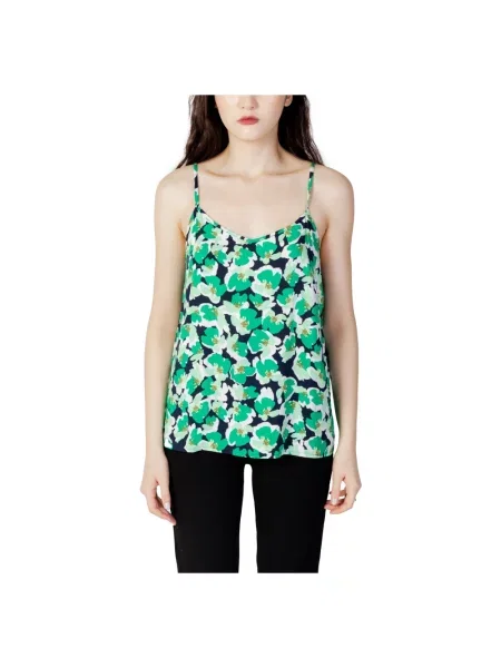 Top Jacqueline De Yong z dekoltem w serek bez ramiączek niebieski