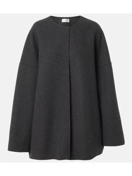 Geacă The Row din cașmir gri