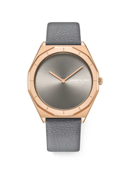 Ceas Kenneth Cole din piele clasic cu bretele gri