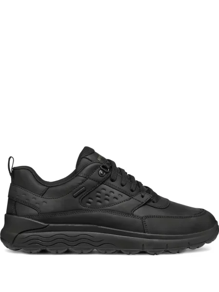 Sneakerși Geox cu șireturi din piele negru