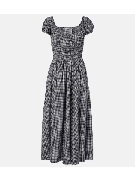 Sukienka midi Dôen do kolan garniturowa niebieska