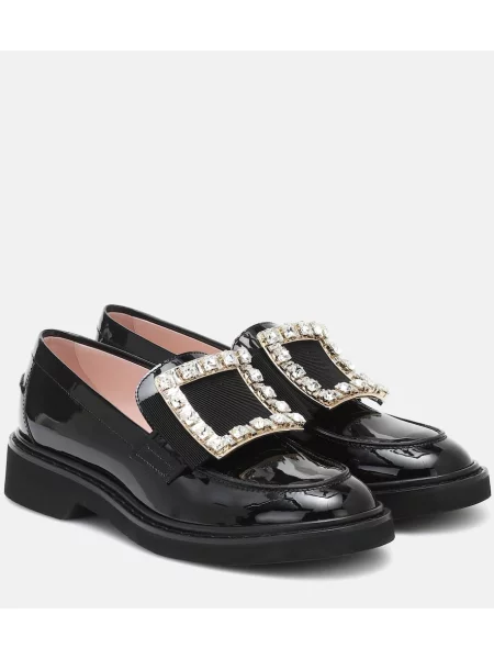 Pantofi loafer Roger Vivier din piele de lac negru
