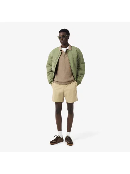 Lacoste Sweter Z Kołnierzykiem Polo Z Krótkim Rękawem Classic Fit Jasnobrązowy brązowy