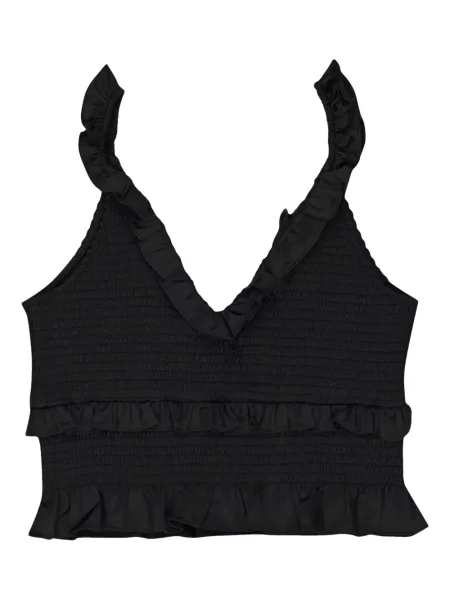 Top Callipygian din satin negru