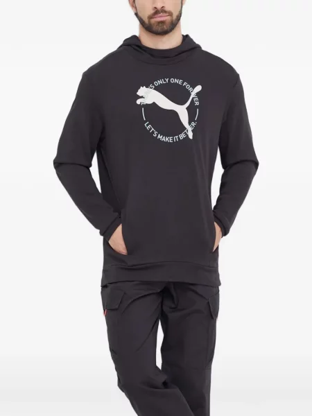 Hanorac cu glugă Puma cu imagine negru