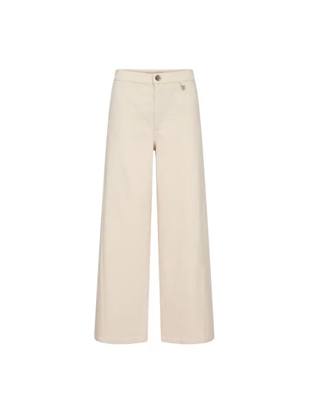 Jeansy z szeroką nogawką i aplikacją model ‘Vincent Clay’ Mos Mosh beżowe