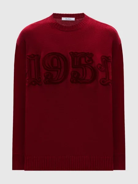 Джемпер FIDO з вовни та кашеміру з фактурним брендовим візерунком Max Mara червоний