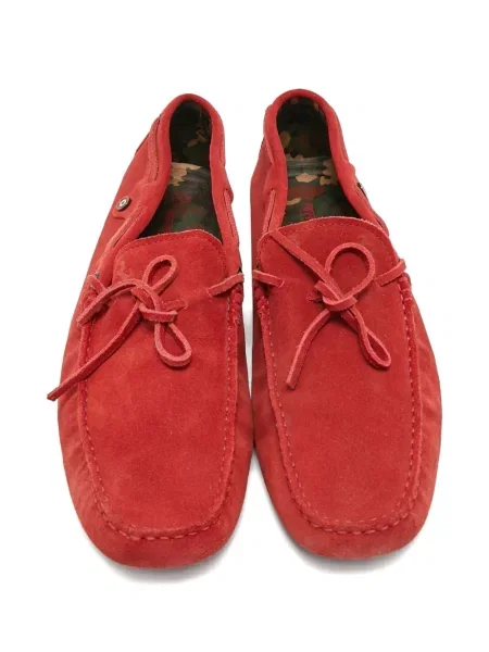 Cravată Tod's din piele de căprioară roșu