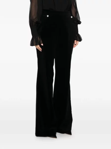 Pantaloni Temperley London de catifea negru