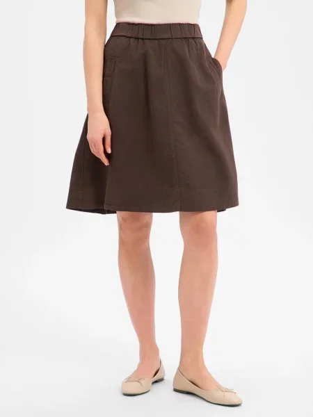 Marc O'Polo spódnica midi z lnu Kobiety 34 brązowy