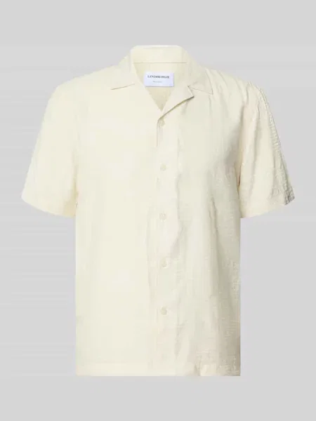 Nowoczesny krój modern fit koszula casualowa z fakturowanym wzorem Lindbergh biała