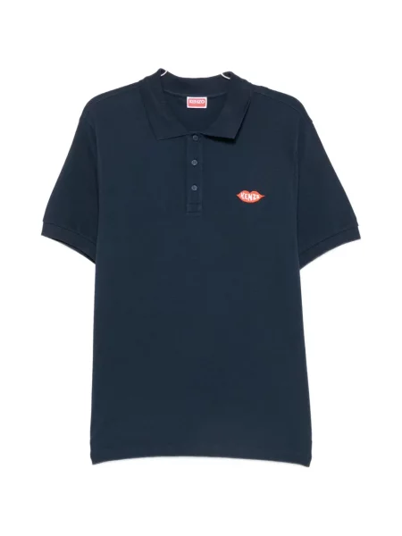 Tricou polo Kenzo cu autograf albastru