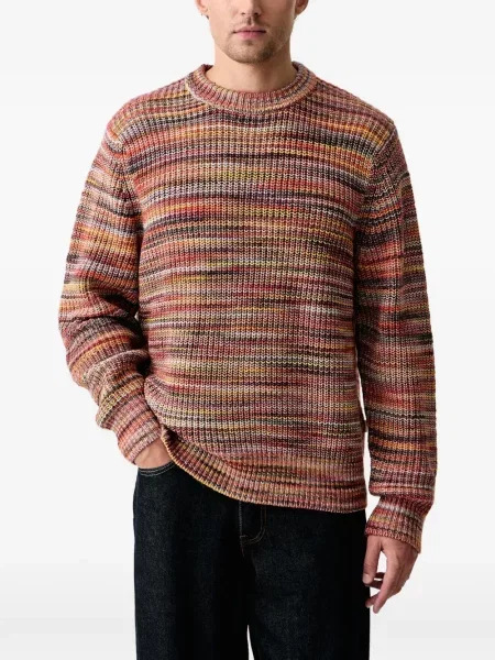 Sweter Les Deux w paski chunky czerwony