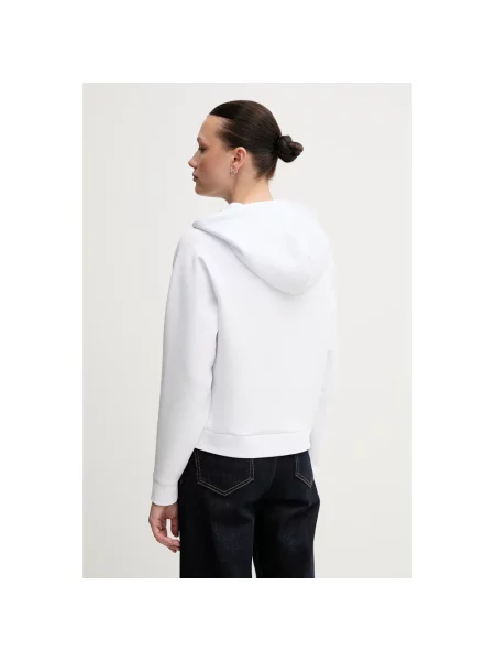 Bluza z kapturem Armani Exchange z kapturem biała