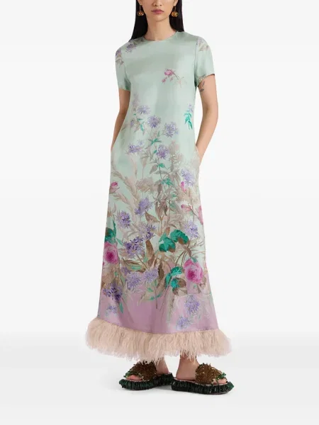 Rochie midi La Doublej până la genunchi de costum verde