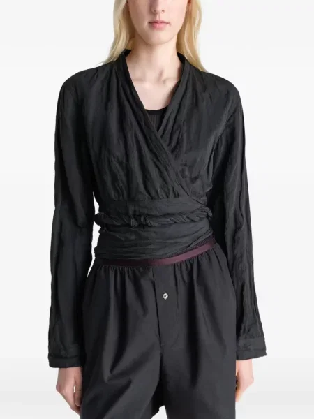 Top Lemaire cu decolteu în V negru