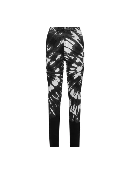 Tie dye talia jeansy Philipp Plein z wysoką talią czarne