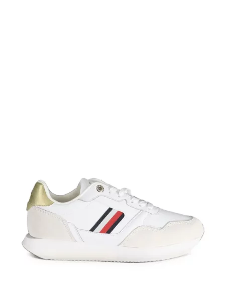 Sneakerși Tommy Hilfiger din piele de căprioară alb