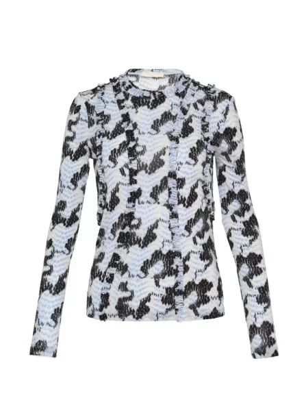 Lung top Ulla Johnson cu volane albastru