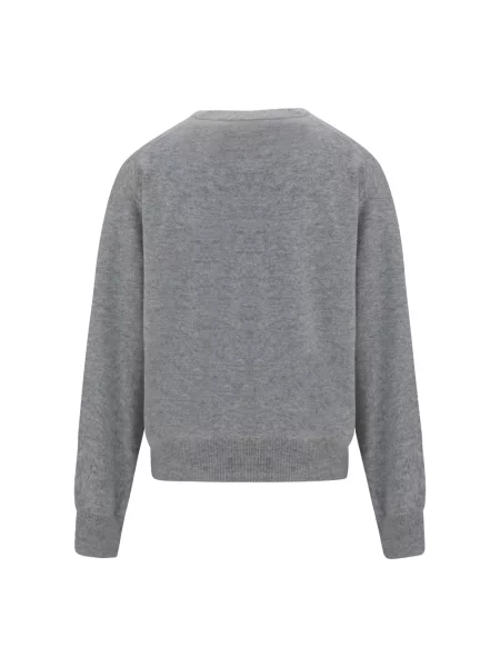 Sweter Brunello Cucinelli z dekoltem w serek szary