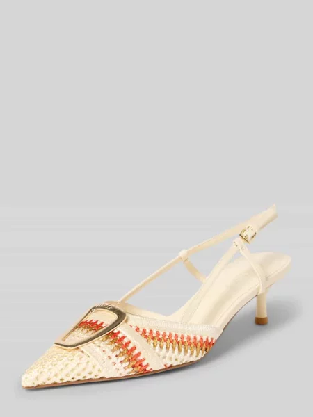Czółenka ze skóry z obcasem szpilką Marc Cain Bags & Shoes