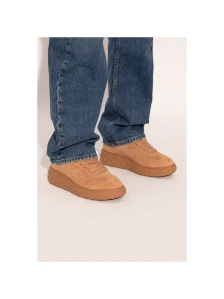 Sneakersy Jimmy Choo skórzane retro beżowe