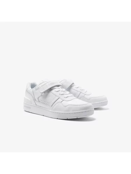 Lacoste Skórzane Buty Sportowe Z Zapięciem Na Rzep T-Clip białe