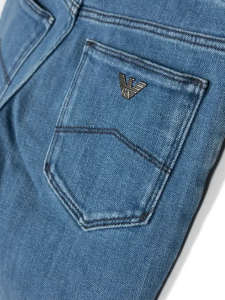 Jeansy straight leg dziecięce Emporio Armani niebieskie