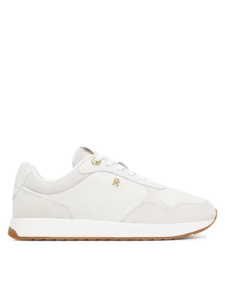 Tommy Hilfiger Sneakersy Th Runner Monogram Kremowy