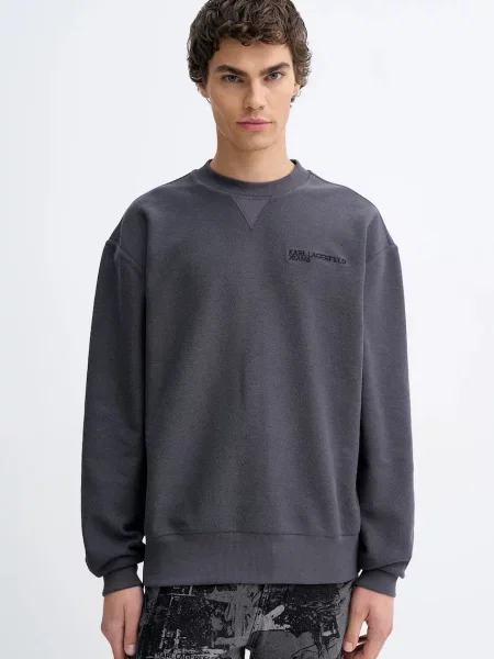Bombažen pulover Karl Lagerfeld Jeans siva