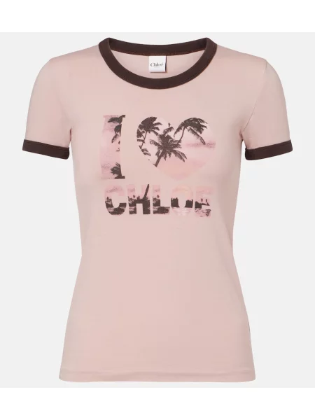 Tricou Chloé cu imagine roz