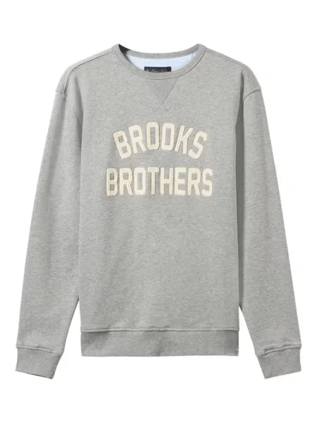 Mikina Brooks Brothers s výšivkou šedá