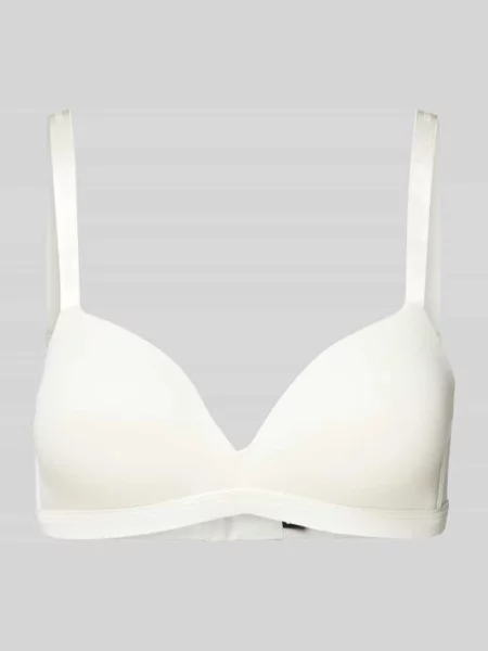 Biustonosz trójkątny z mieszanki na cienkich ramiączkach Boss biały