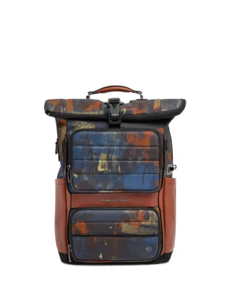 Rucsac Piquadro cu imagine cu imprimeu abstract albastru