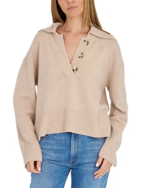 Gulerat pulover Archer Cashmere din cașmir