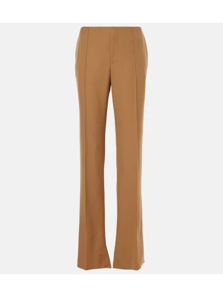Pantaloni Chloé de lână maro