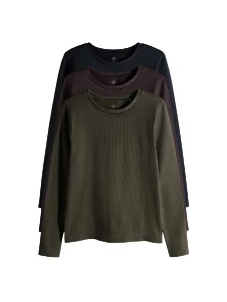 The Set Tricou ciocolatiu / oliv negru