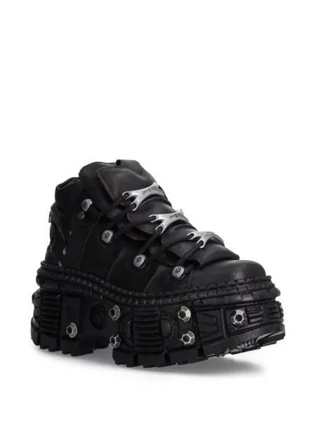 Sneakerși New Rock cu platformă cu tepi negru