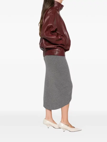 Fustă Victoria Beckham asimetrică gri