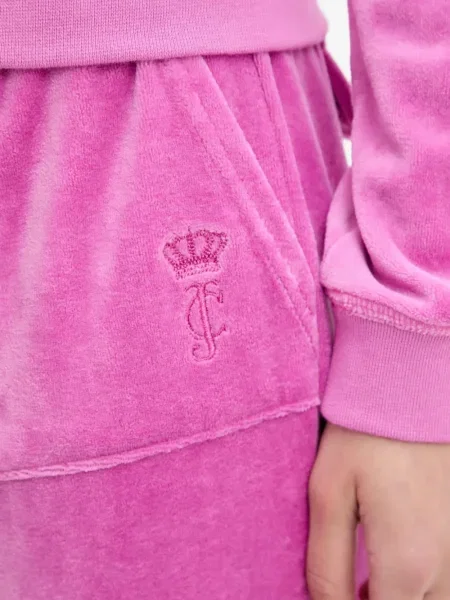 Pantaloni Juicy Couture cu broderie roz