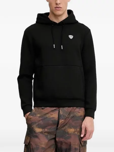 Bluza z kapturem Ea7 Emporio Armani z logo czarna