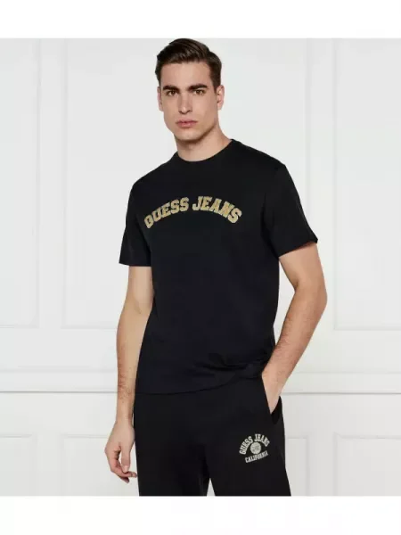 Guess Jeans Tricou COLLEGIATE negru