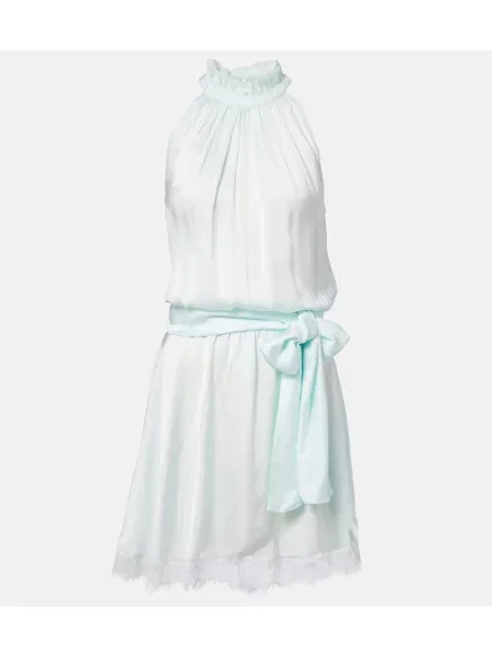 Rochie Poupette St Barth cu gât halter albastru