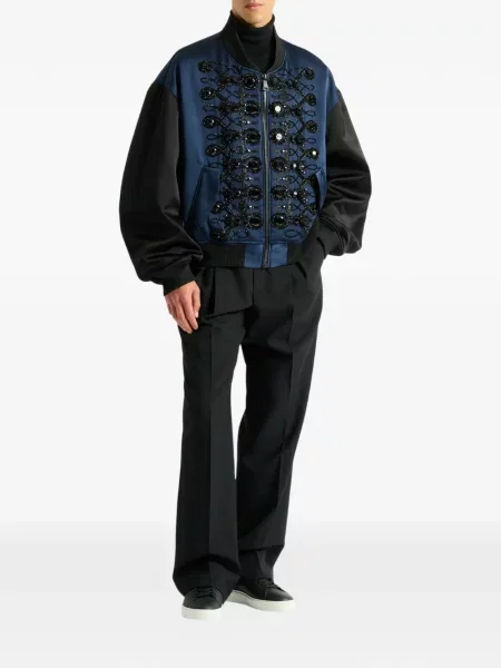 Geacă bomber Balmain din satin albastru