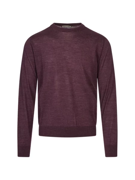 Lung pulover Canali cu decolteu rotund violet