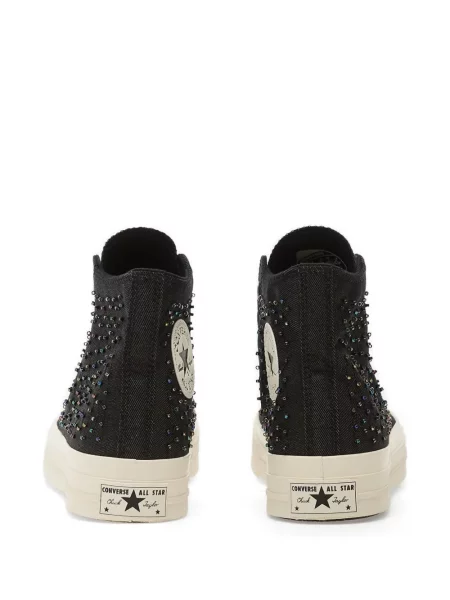 Top Converse cu motiv cu inimi maro