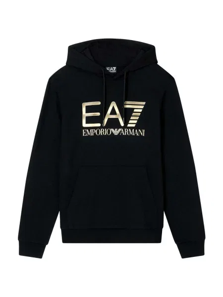 Mikina Emporio Armani Train Logo Series Big Logo Hoodie black černá