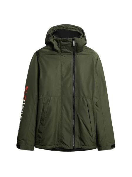 Superdry & Co Prehodna jakna Yachter temno zelena / ognjeno rdeča bela