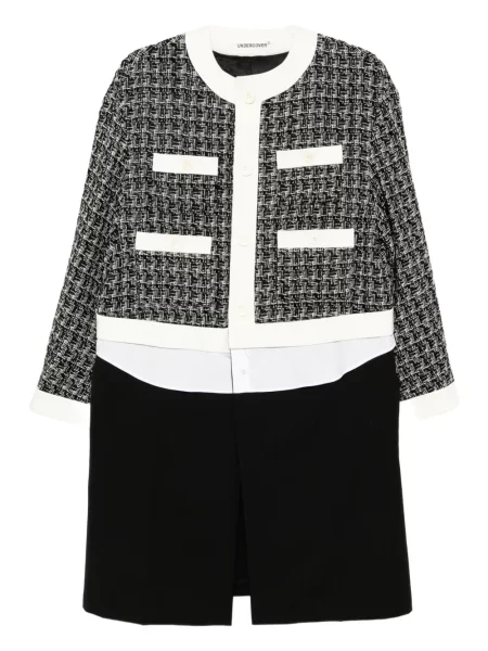 Palton Undercover din tweed negru